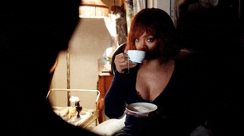 Rihanna sipping tea